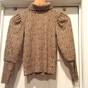 Balloon Sleeve Animal Print Turtle Neck Size M (8) Gap Kids